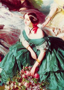 Empress Eugenie and Her Ladies in Waiting, detail of the Marquise of Montebello, 1855